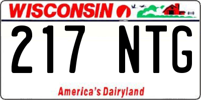 WI license plate 217NTG