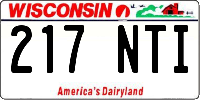 WI license plate 217NTI