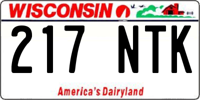 WI license plate 217NTK