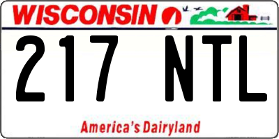 WI license plate 217NTL