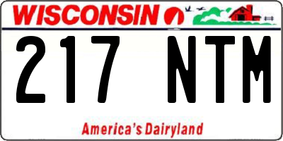 WI license plate 217NTM