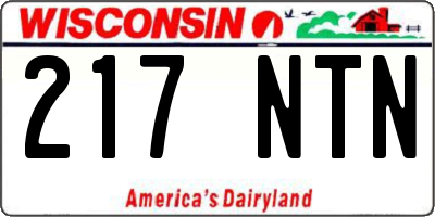 WI license plate 217NTN