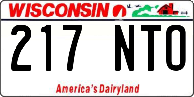 WI license plate 217NTO