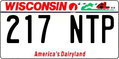 WI license plate 217NTP