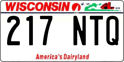WI license plate 217NTQ