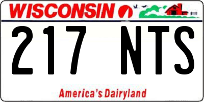 WI license plate 217NTS