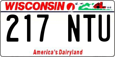 WI license plate 217NTU
