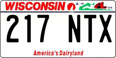 WI license plate 217NTX