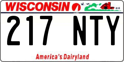 WI license plate 217NTY