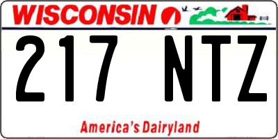 WI license plate 217NTZ