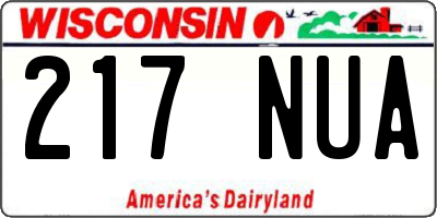 WI license plate 217NUA
