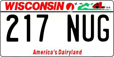WI license plate 217NUG