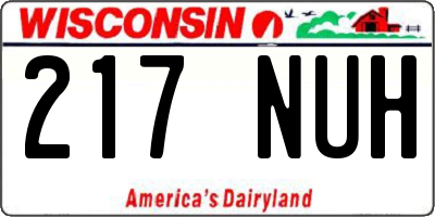 WI license plate 217NUH