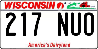 WI license plate 217NUO