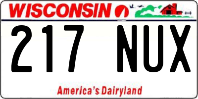 WI license plate 217NUX