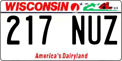 WI license plate 217NUZ