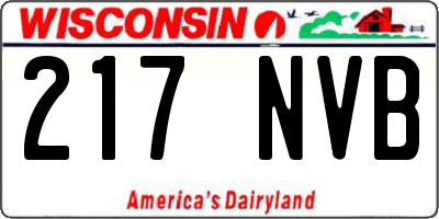 WI license plate 217NVB