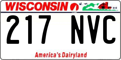 WI license plate 217NVC