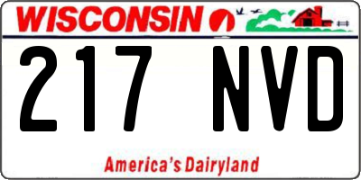 WI license plate 217NVD