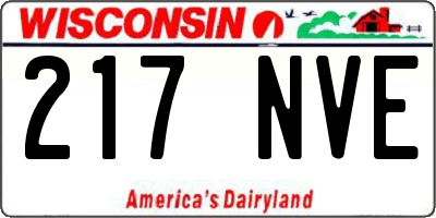 WI license plate 217NVE