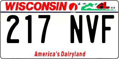 WI license plate 217NVF