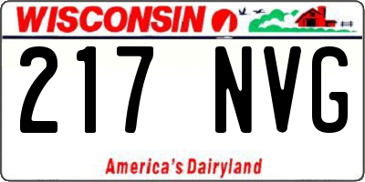 WI license plate 217NVG