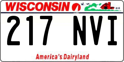 WI license plate 217NVI