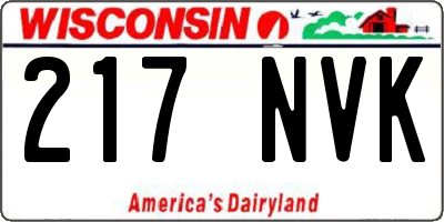 WI license plate 217NVK