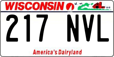 WI license plate 217NVL
