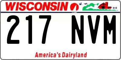 WI license plate 217NVM