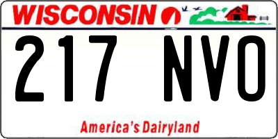 WI license plate 217NVO
