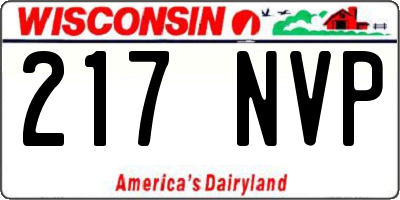 WI license plate 217NVP