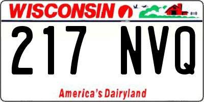 WI license plate 217NVQ