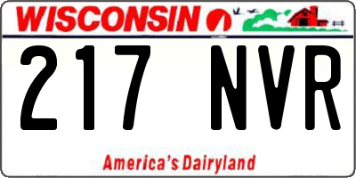 WI license plate 217NVR