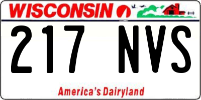 WI license plate 217NVS