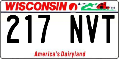 WI license plate 217NVT