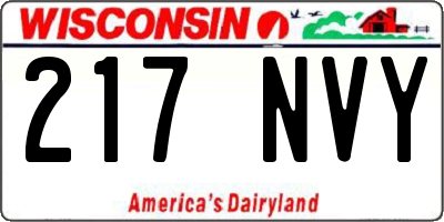 WI license plate 217NVY