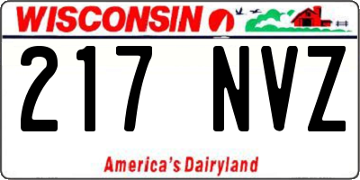 WI license plate 217NVZ