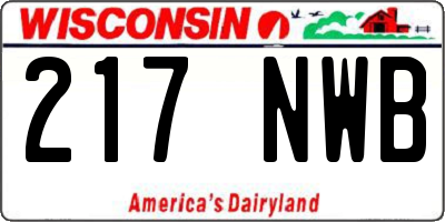 WI license plate 217NWB