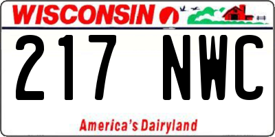 WI license plate 217NWC