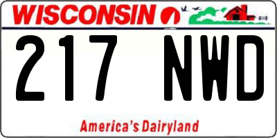 WI license plate 217NWD