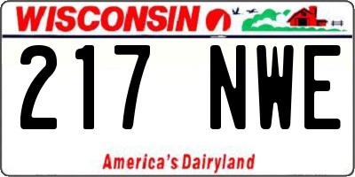 WI license plate 217NWE