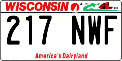 WI license plate 217NWF