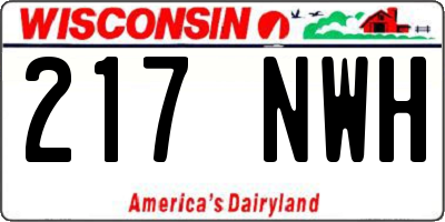 WI license plate 217NWH