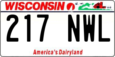 WI license plate 217NWL