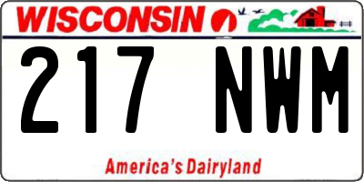WI license plate 217NWM