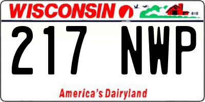WI license plate 217NWP