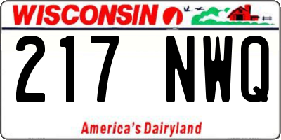 WI license plate 217NWQ