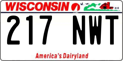 WI license plate 217NWT