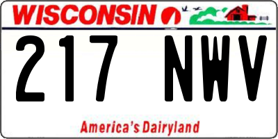 WI license plate 217NWV